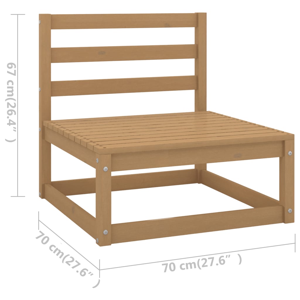 Berkfield 5 Piece Garden Lounge Set Honey Brown Solid Wood Pine