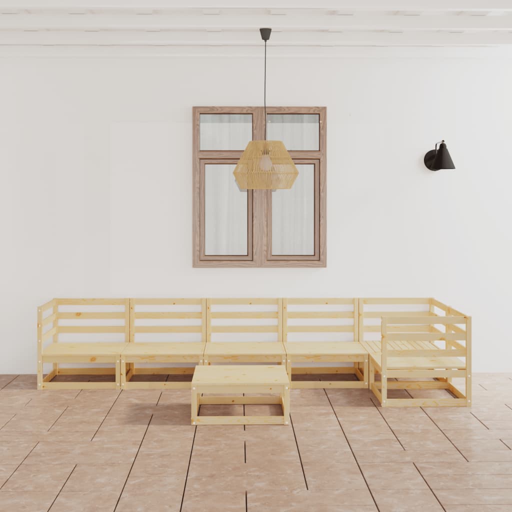Berkfield 7 Piece Garden Lounge Set Solid Wood Pine