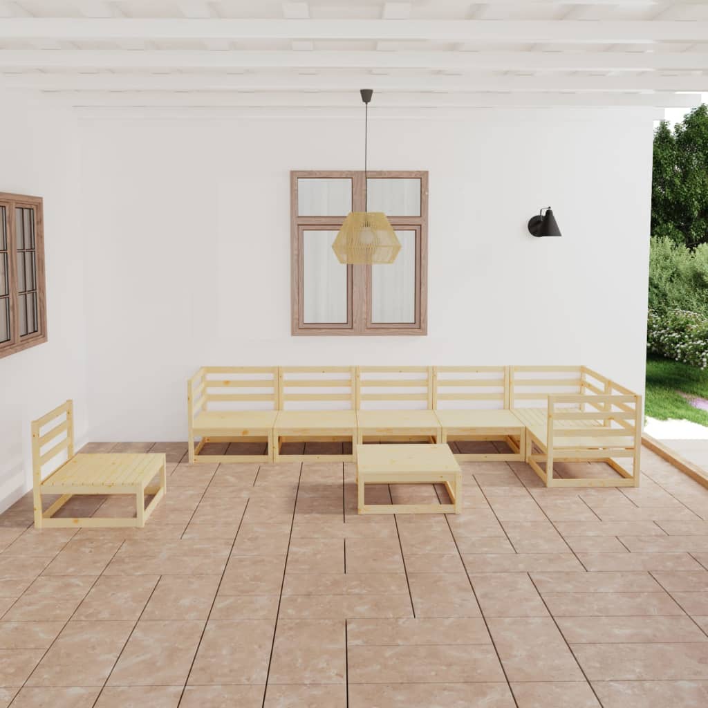Berkfield 8 Piece Garden Lounge Set Solid Pinewood