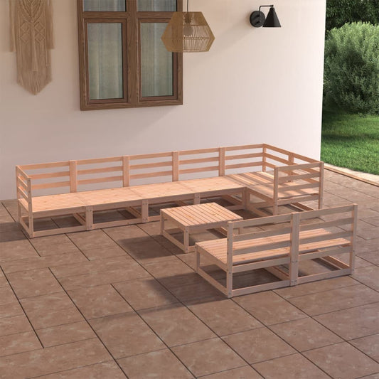 Berkfield 9 Piece Garden Lounge Set Solid Pinewood