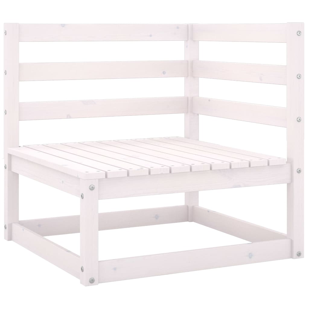 Berkfield 10 Piece Garden Lounge Set White Solid Wood Pine