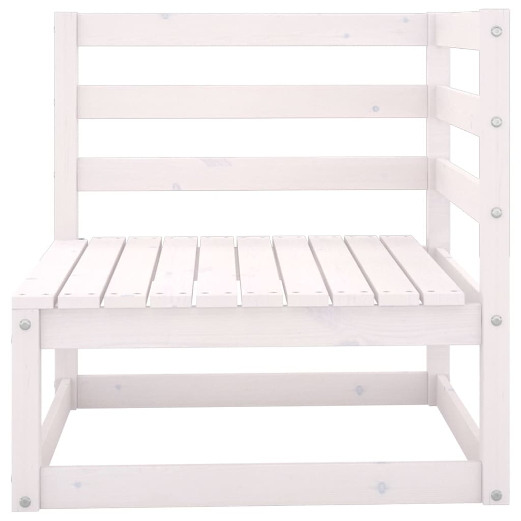 Berkfield 10 Piece Garden Lounge Set White Solid Wood Pine