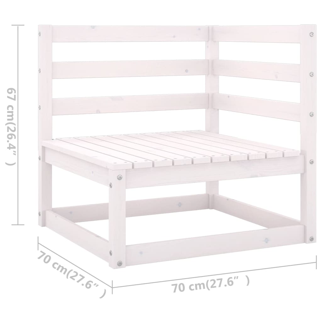 Berkfield 10 Piece Garden Lounge Set White Solid Wood Pine