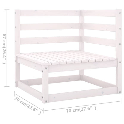 Berkfield 10 Piece Garden Lounge Set White Solid Wood Pine