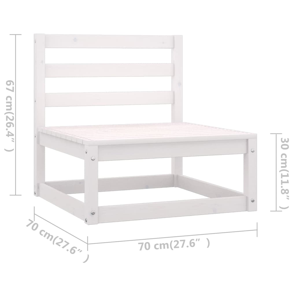 Berkfield 10 Piece Garden Lounge Set White Solid Wood Pine