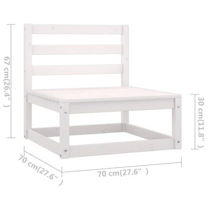 Berkfield 10 Piece Garden Lounge Set White Solid Wood Pine