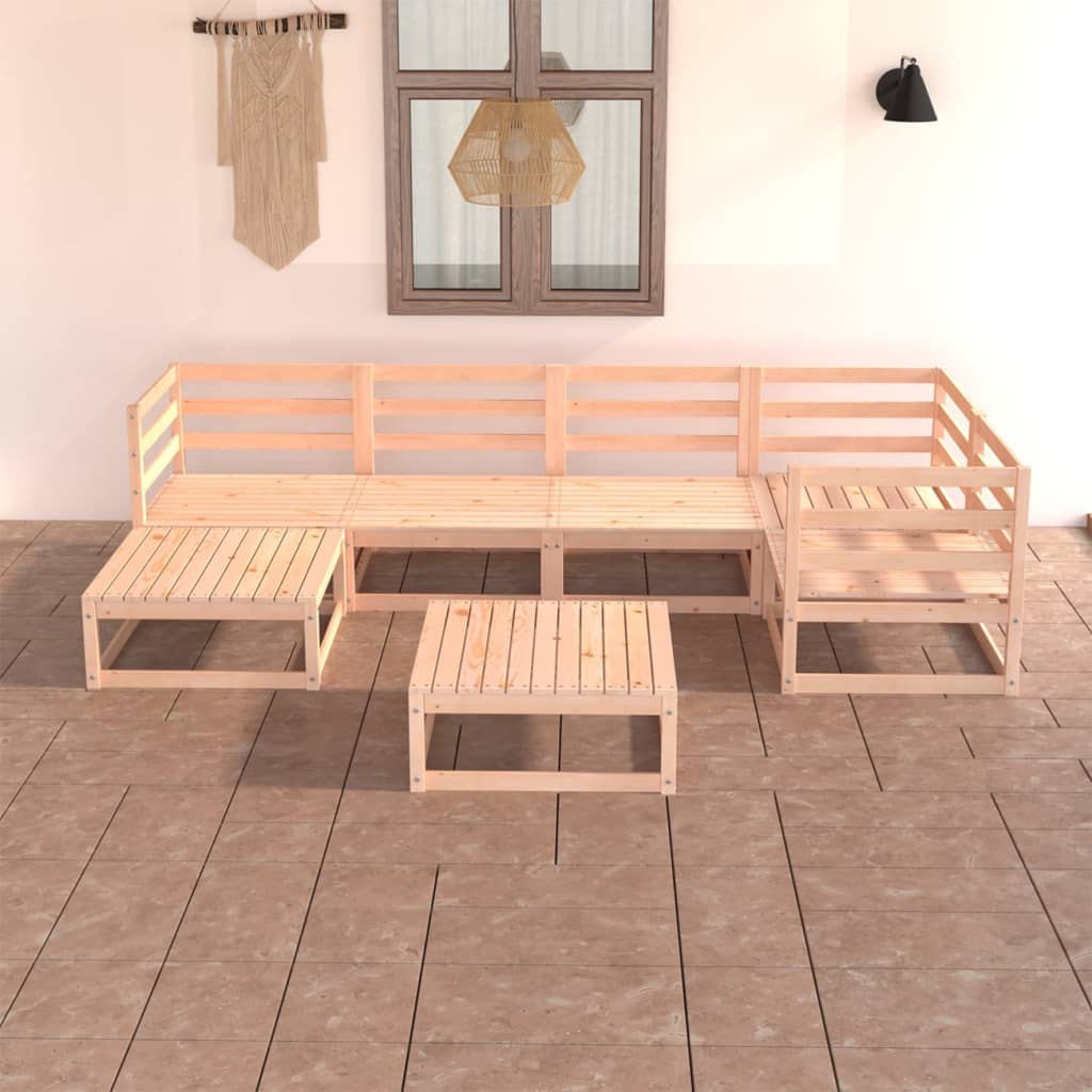 Berkfield 7 Piece Garden Lounge Set Solid Wood Pine