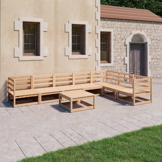 Berkfield 8 Piece Garden Lounge Set Solid Pinewood