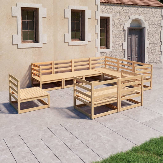 Berkfield 9 Piece Garden Lounge Set Solid Pinewood