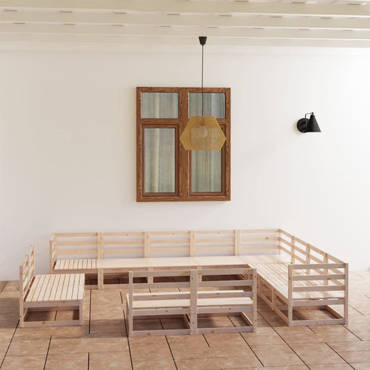 Berkfield 12 Piece Garden Lounge Set Solid Wood Pine
