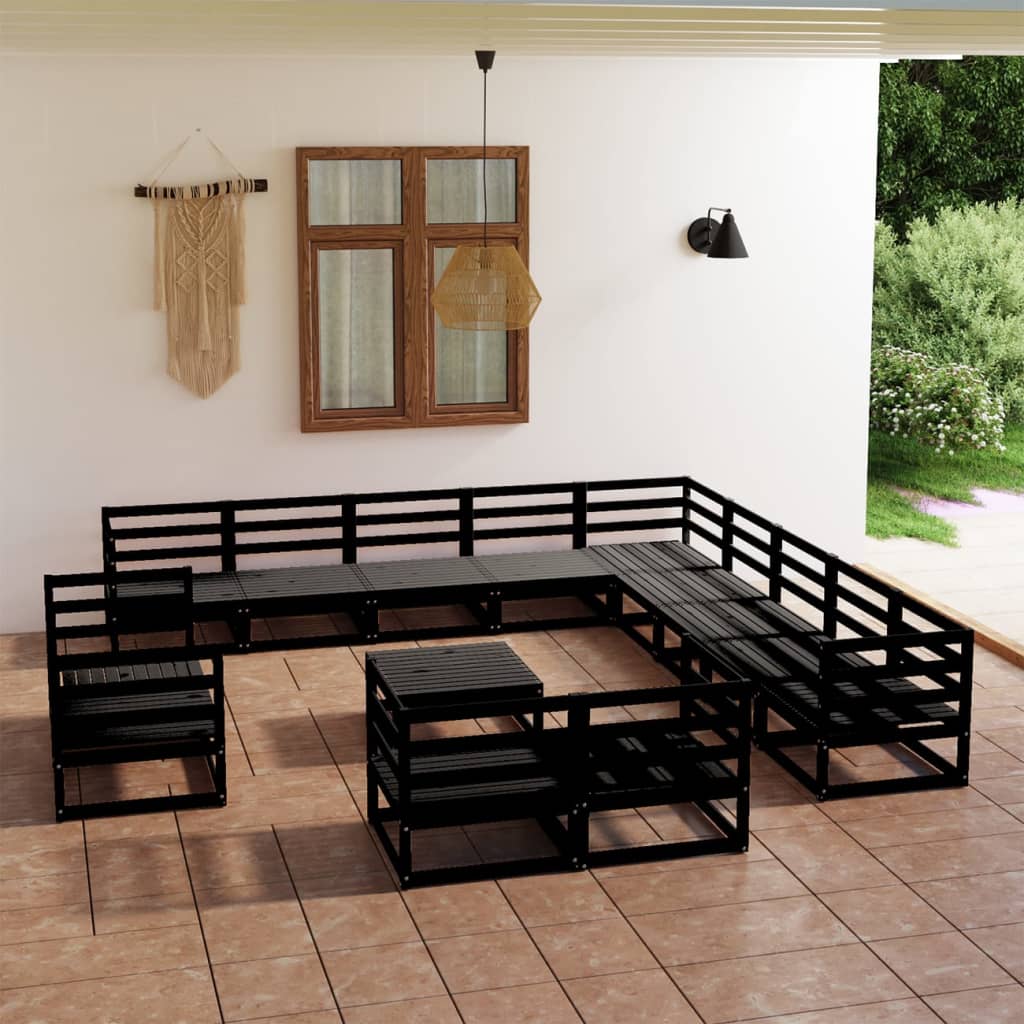 Berkfield 14 Piece Garden Lounge Set Solid Pinewood