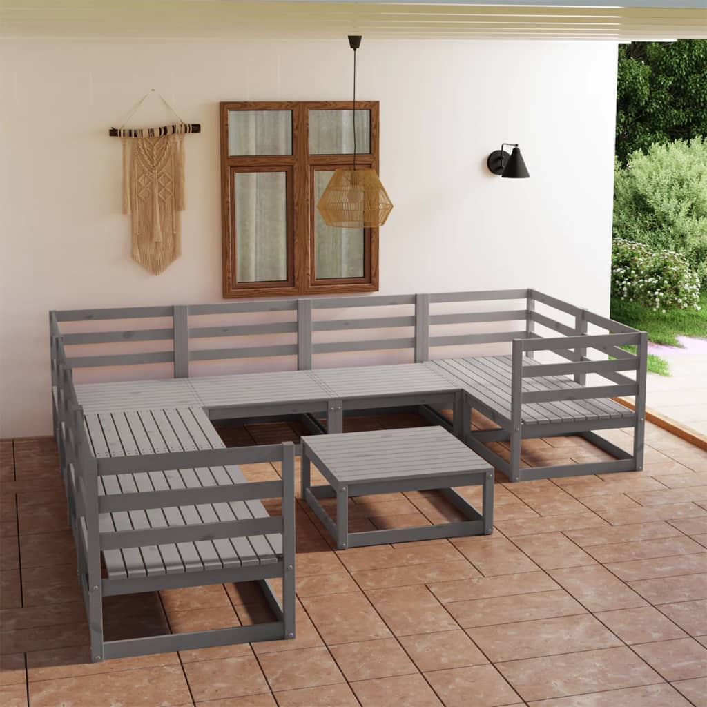 Berkfield 9 Piece Garden Lounge Set Solid Pinewood