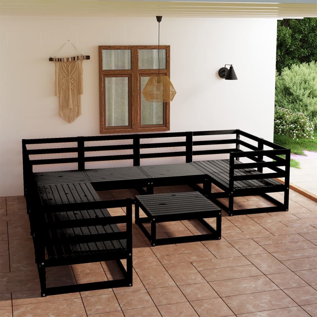 Berkfield 9 Piece Garden Lounge Set Solid Pinewood