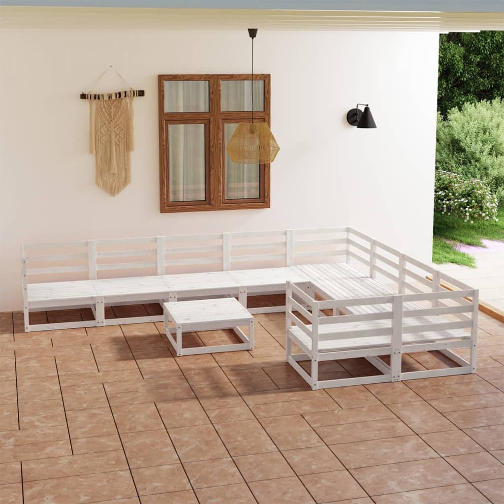 Berkfield 10 Piece Garden Lounge Set Solid Pinewood