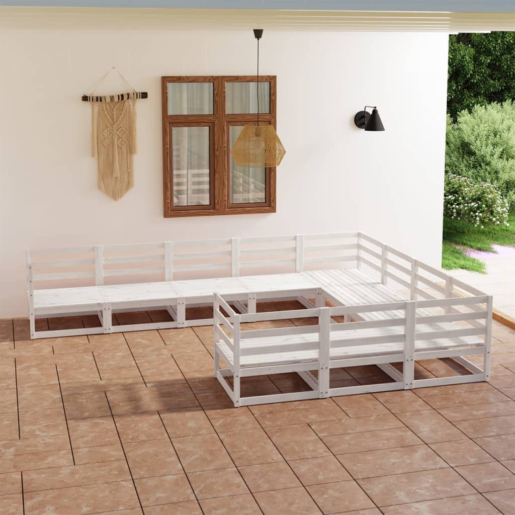Berkfield 10 Piece Garden Lounge Set Solid Pinewood