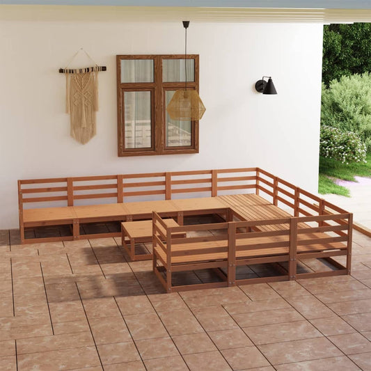 Berkfield 11 Piece Garden Lounge Set Solid Pinewood