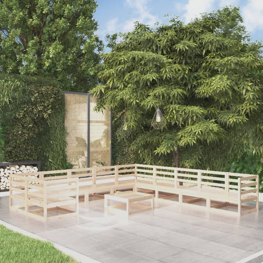 Berkfield 11 Piece Garden Lounge Set Solid Pinewood