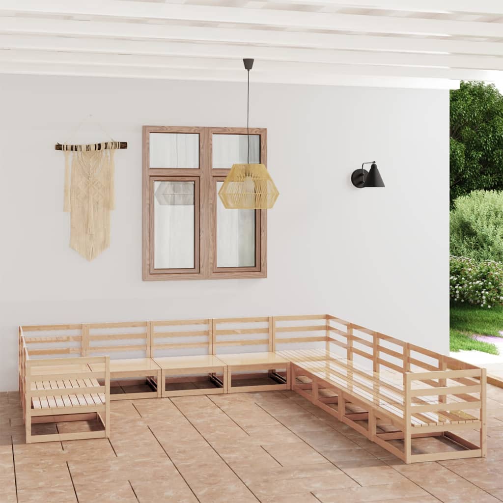 Berkfield 11 Piece Garden Lounge Set Solid Pinewood
