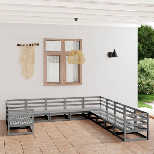 Berkfield 11 Piece Garden Lounge Set Solid Pinewood