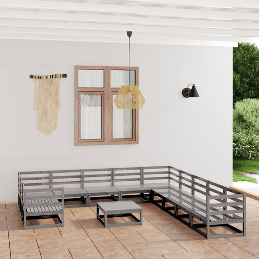 Berkfield 12 Piece Garden Lounge Set Solid Pinewood