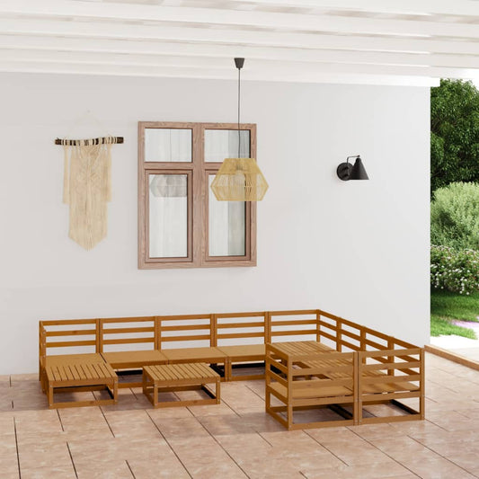 Berkfield 11 Piece Garden Lounge Set Solid Pinewood