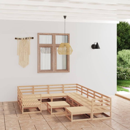 Berkfield 12 Piece Garden Lounge Set Solid Pinewood
