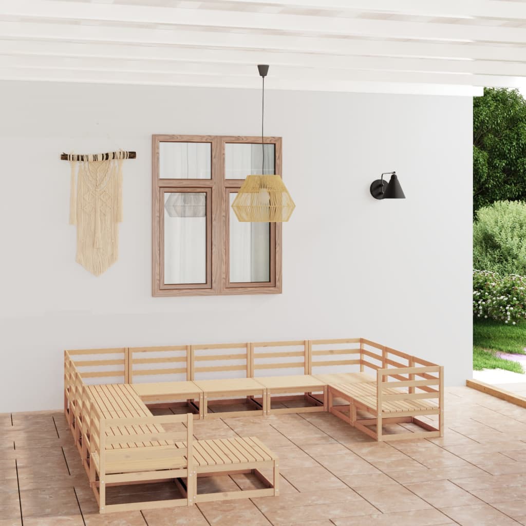 Berkfield 12 Piece Garden Lounge Set Solid Pinewood