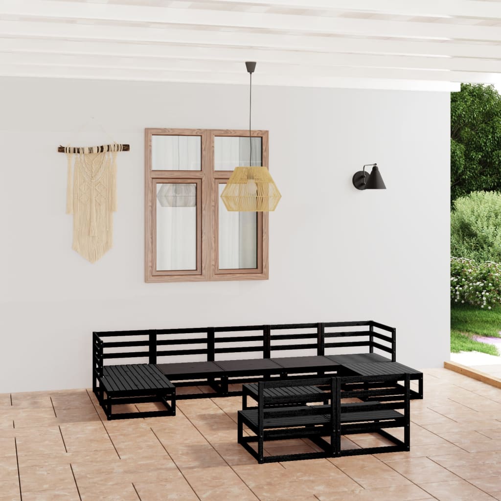 Berkfield 10 Piece Garden Lounge Set Solid Pinewood
