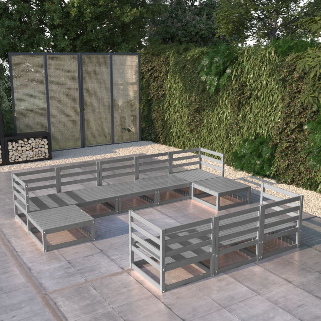 Berkfield 10 Piece Garden Lounge Set Solid Pinewood
