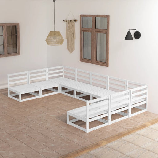 Berkfield 9 Piece Garden Lounge Set Solid Wood Pine
