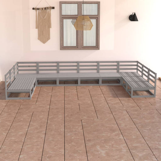 Berkfield 10 Piece Garden Lounge Set Solid Pinewood