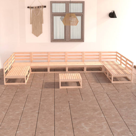 Berkfield 11 Piece Garden Lounge Set Solid Pinewood