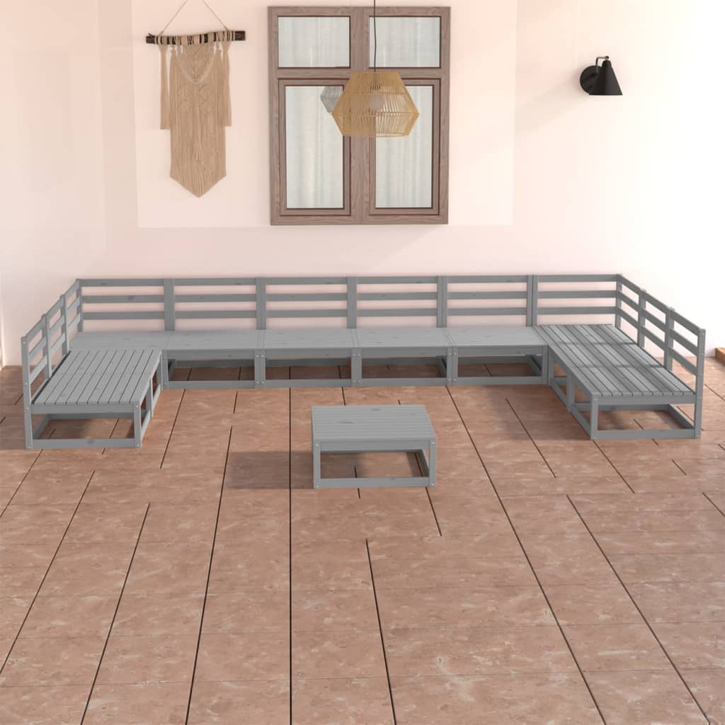 Berkfield 11 Piece Garden Lounge Set Solid Pinewood