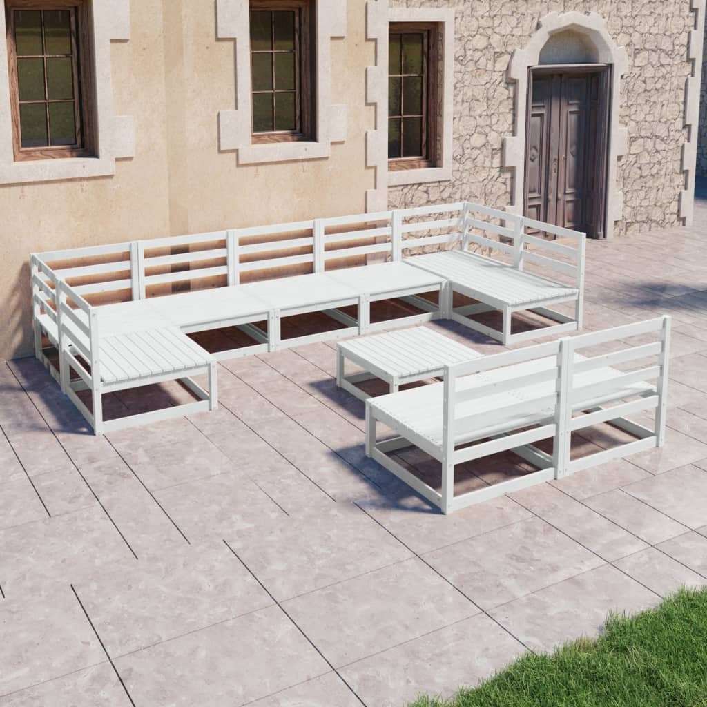 Berkfield 10 Piece Garden Lounge Set Solid Wood Pine