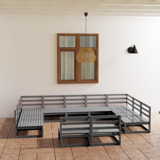 Berkfield 11 Piece Garden Lounge Set Solid Pinewood