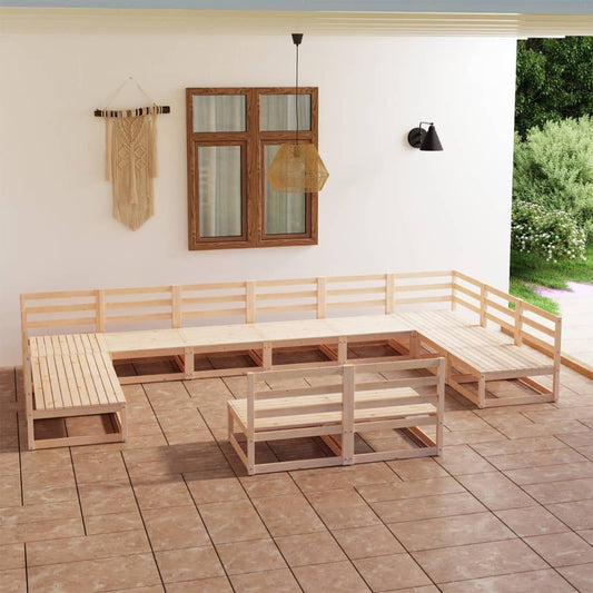 Berkfield 12 Piece Garden Lounge Set Solid Wood Pine