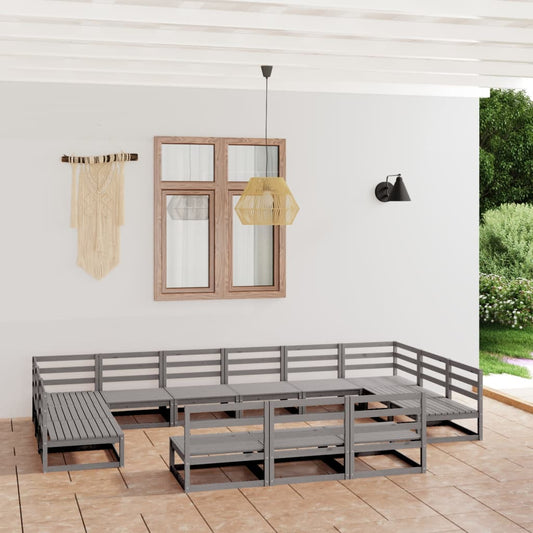 Berkfield 13 Piece Garden Lounge Set Solid Pinewood