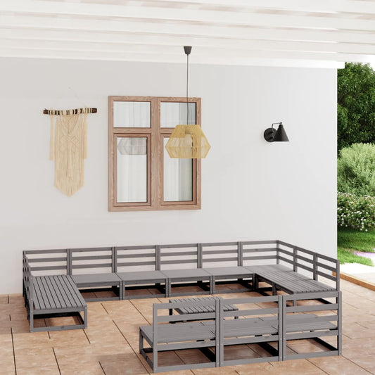 Berkfield 14 Piece Garden Lounge Set Solid Pinewood