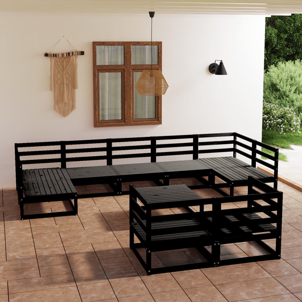 Berkfield 10 Piece Garden Lounge Set Solid Pinewood