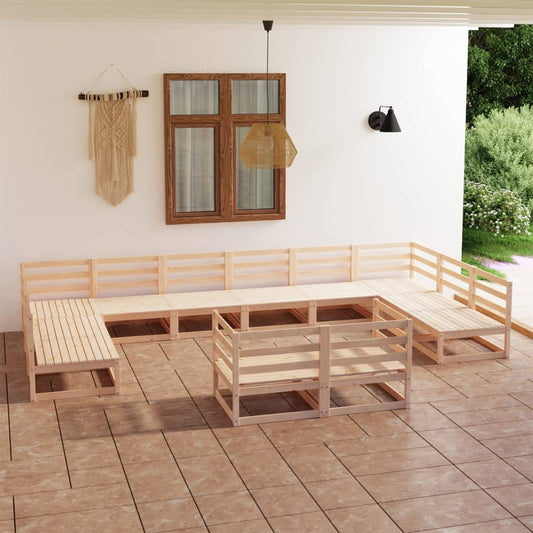 Berkfield 12 Piece Garden Lounge Set Solid Pinewood