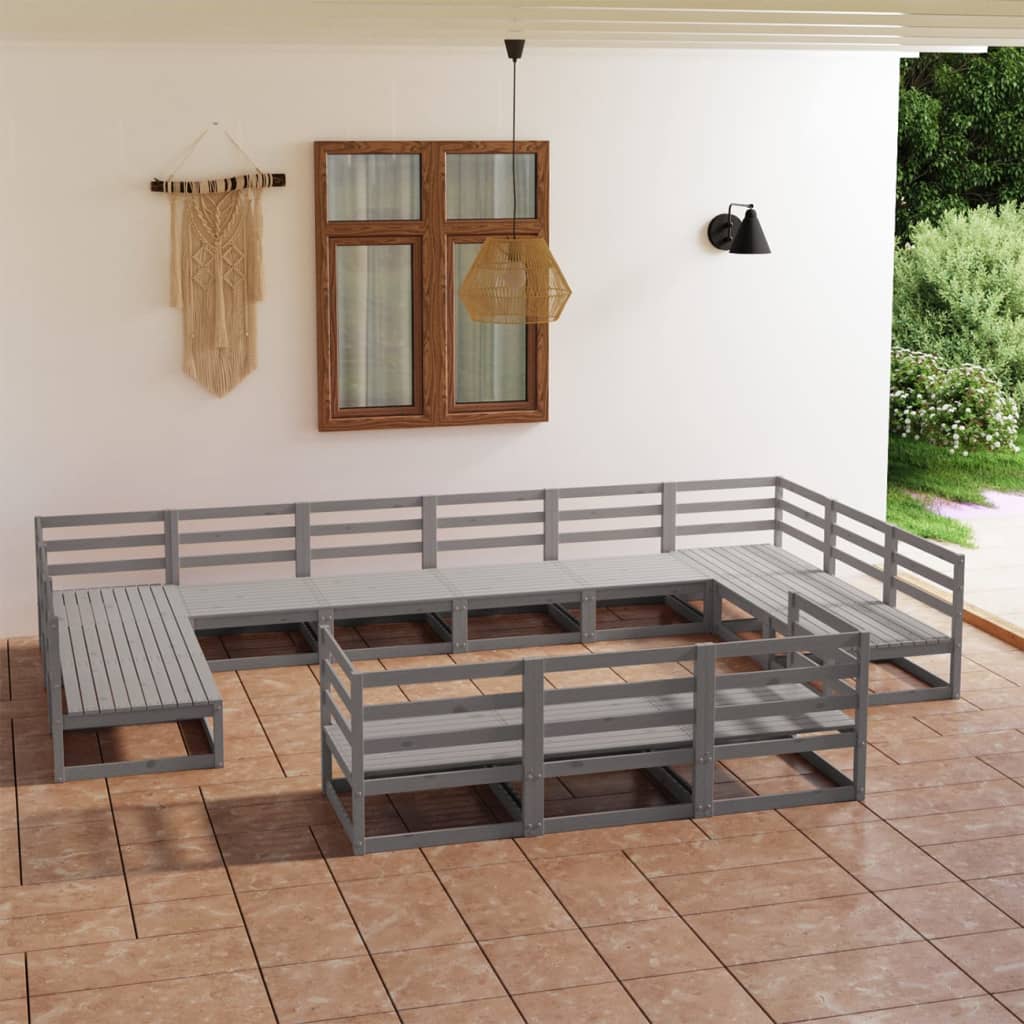Berkfield 13 Piece Garden Lounge Set Solid Pinewood