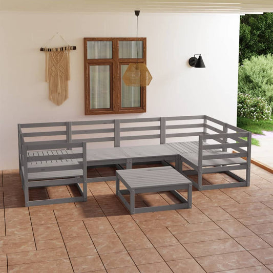 Berkfield 7 Piece Garden Lounge Set Solid Pinewood