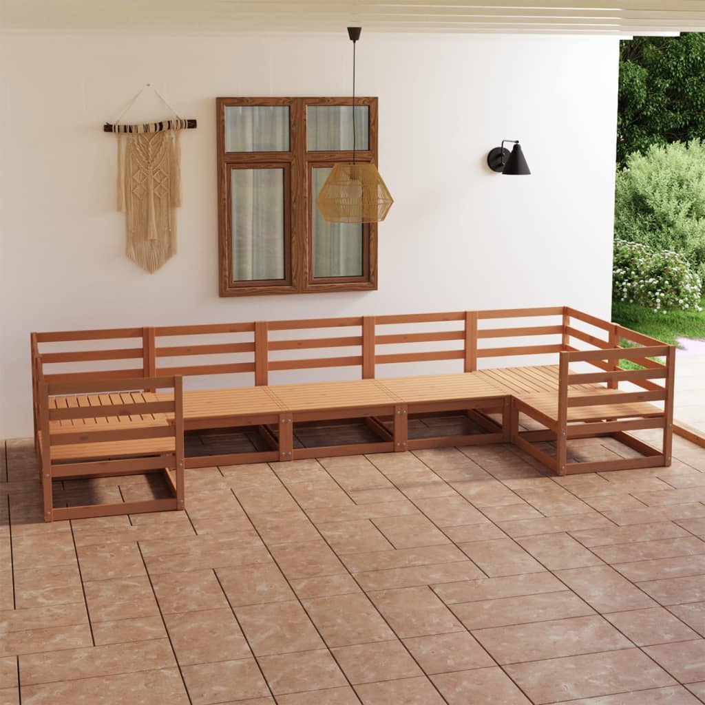 Berkfield 7 Piece Garden Lounge Set Solid Pinewood