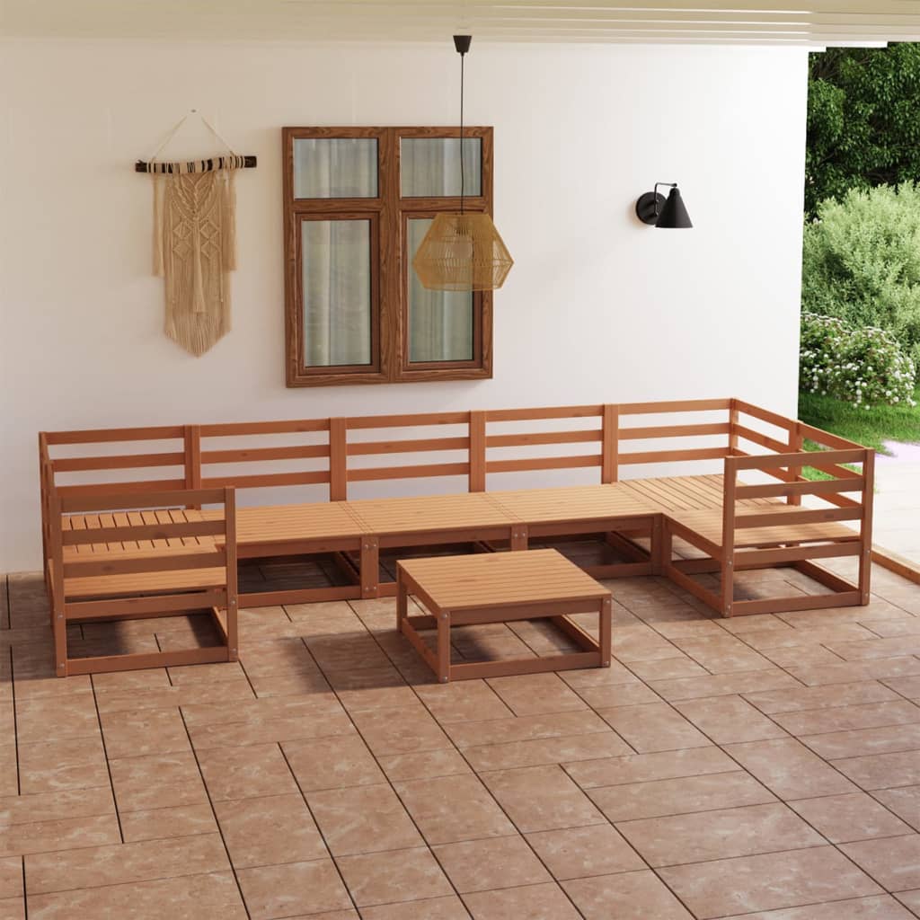 Berkfield 8 Piece Garden Lounge Set Solid Pinewood