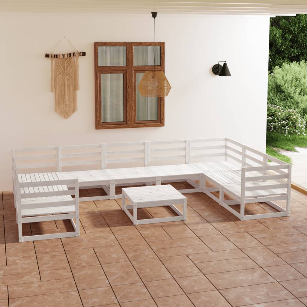 Berkfield 10 Piece Garden Lounge Set Solid Pinewood __¢_�__805661+805701+2x805706)