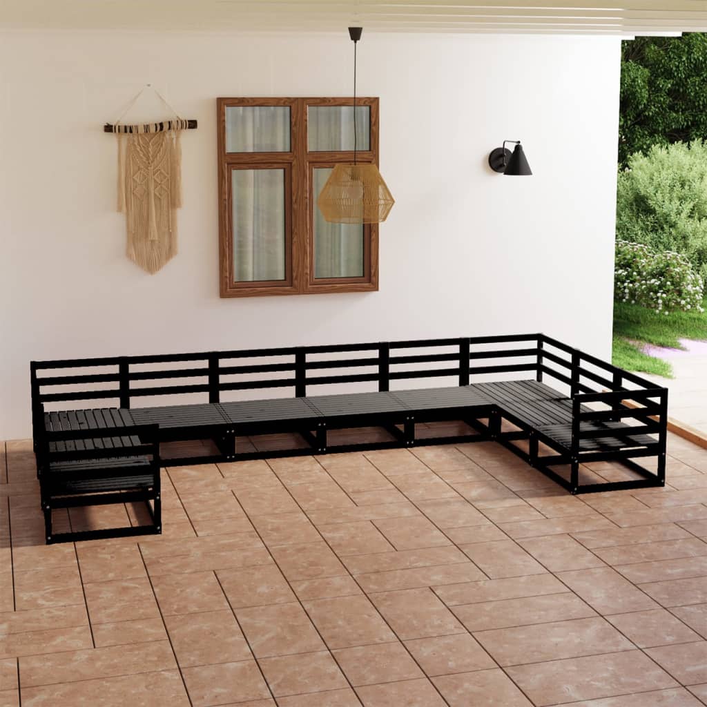 Berkfield 10 Piece Garden Lounge Set Solid Pinewood