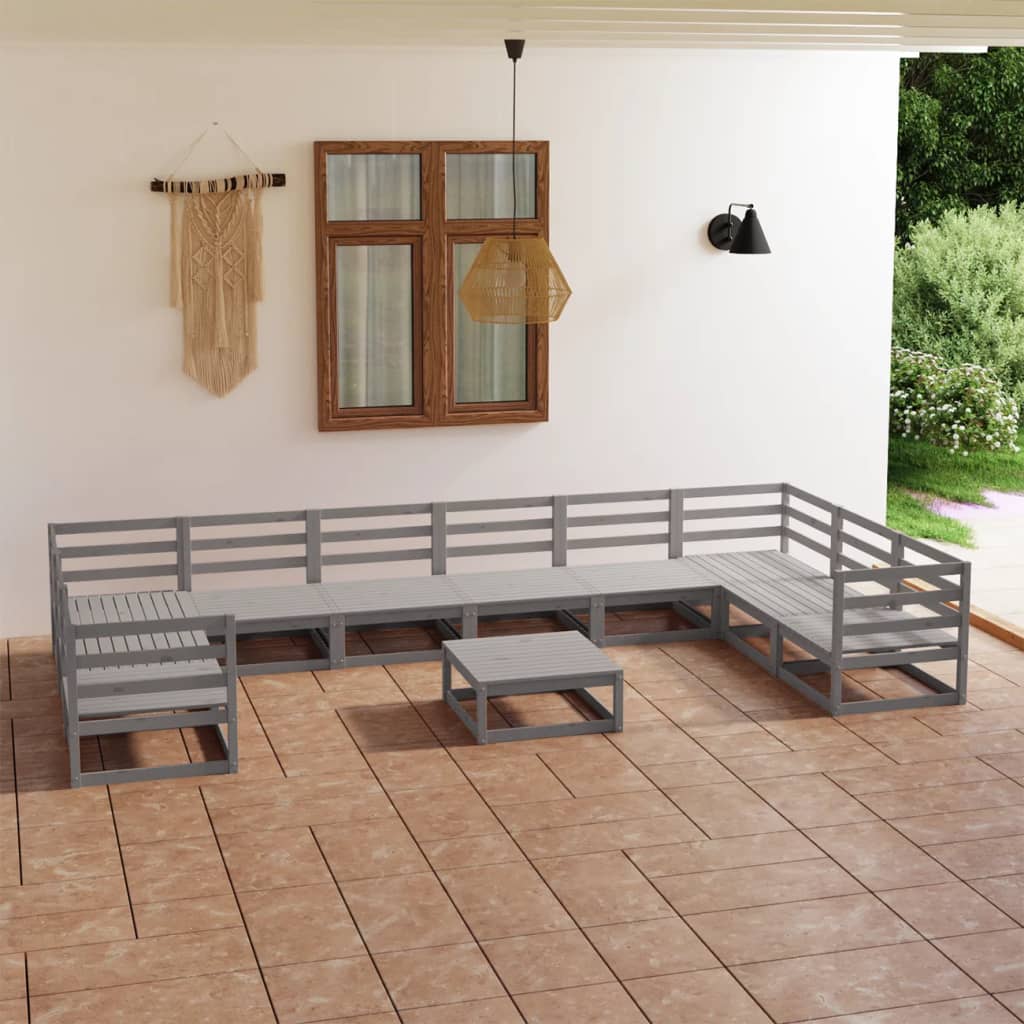 Berkfield 11 Piece Garden Lounge Set Solid Pinewood