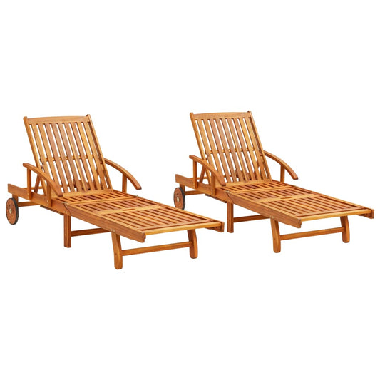 Berkfield Sun Loungers 2 pcs Solid Acacia Wood