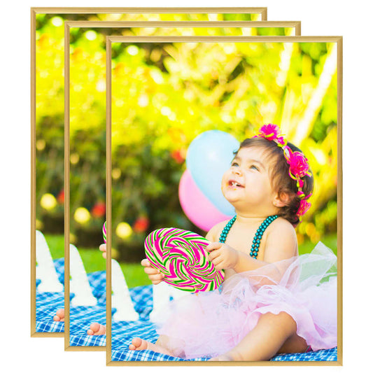 Berkfield Photo Frames Collage 3 pcs for Table Gold 15x21cm MDF