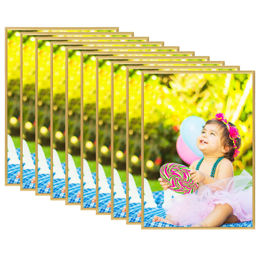 Berkfield Photo Frames Collage 10 pcs for Wall or Table Gold 18x24 cm MDF